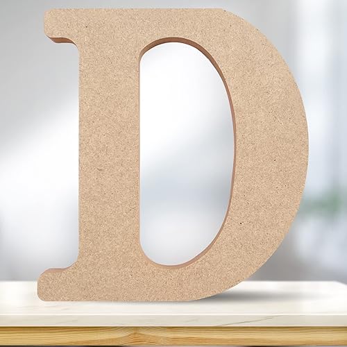 Letras de madera 3D de 4 pulgadas, letras mayúsculas del alfabeto de madera natural, alfabeto de madera sin terminar para tablero de letras,