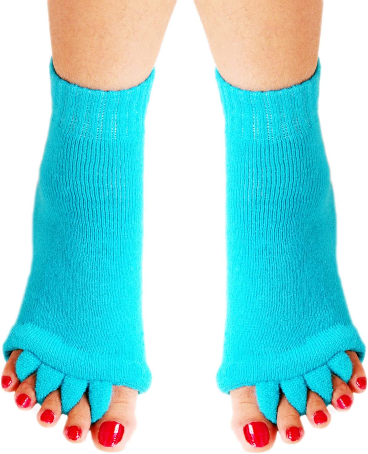 OusyaahToe Separator Socks, Womens Open Toe Socks, Foot Alignment Socks Toeless Socks Yoga GYM Massage Five Toe Separator Socks Half Toe Socks