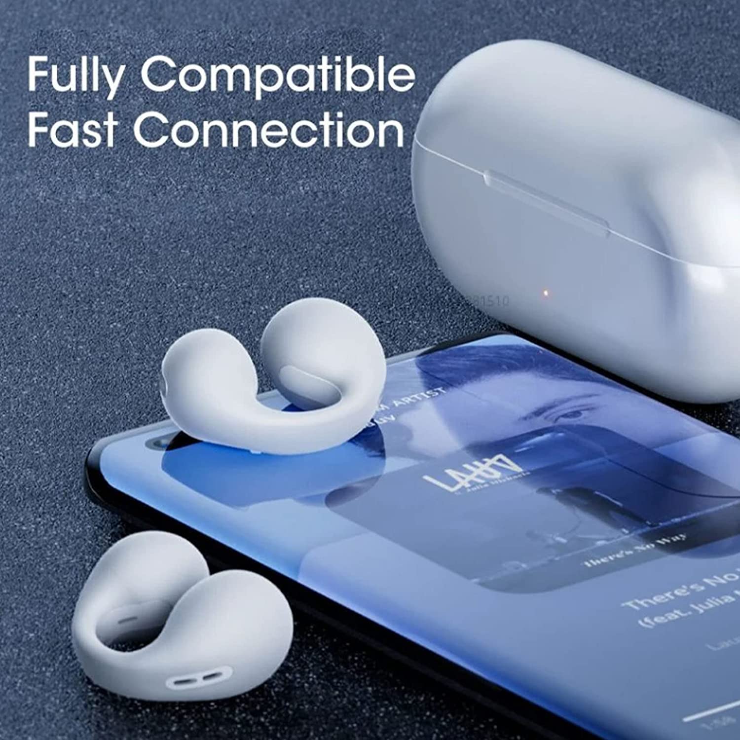 Auriculares inalámbricos de conducción ósea con Clip para la Oreja, miniauriculares de conducción ósea, Auriculares de Oreja Abierta Bluetooth inalámbrico para Correr Deportes (Negro)