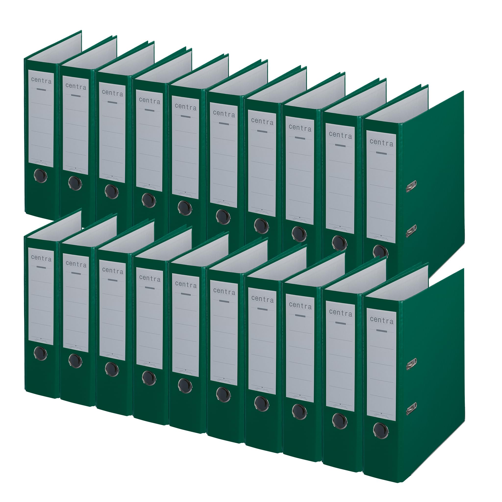 Classeurs chromos A4 80 mm Centra vert lot 20 organisation classeur
