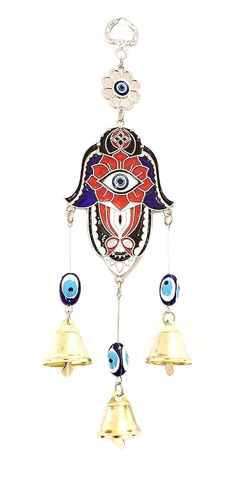 Soul Karma Fengshui Vastu Evil Eye Hamsa Bell Wall Hanging Door Car Nazar Suraksha Protection Good Luck Happiness Home Office Shop Gifting