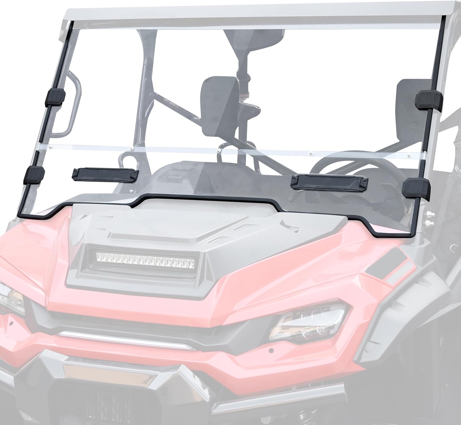 SAUTVS Front Full Windshield for Honda Pioneer 1000 2016-2025, Combined Clear Dustproof Hard Coat Poly Vented Front Window Full Windscreen for Honda Pioneer 1000-3 1000-5 1000-6 2016-2025 Accessories