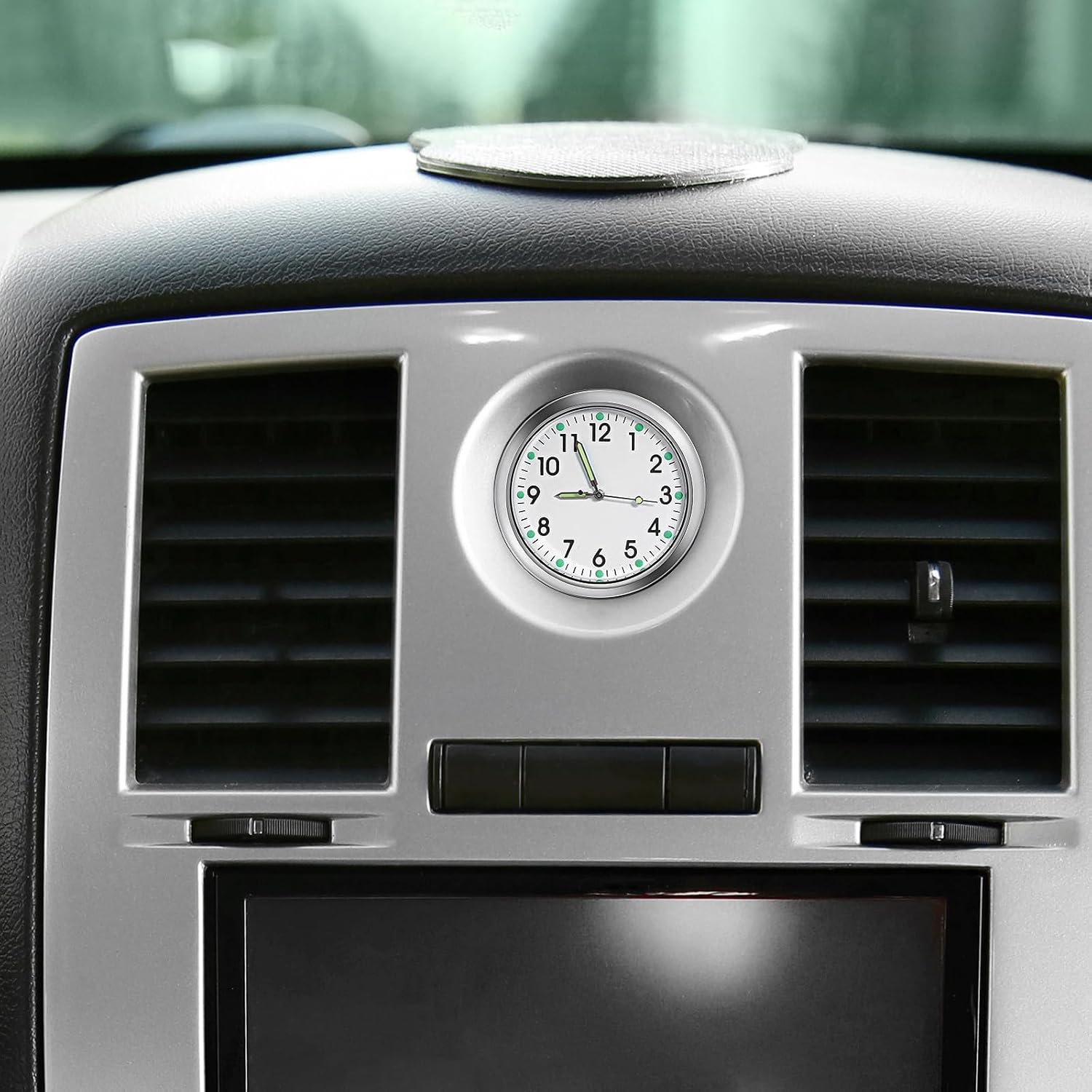 Operitacx 2pcs Car Dashboard Clock Small Round Analog Clocks with Adhesive Backing Compact and Discreet Alloy Design for Accurate Timekeeping for Car Dashboard Accessories