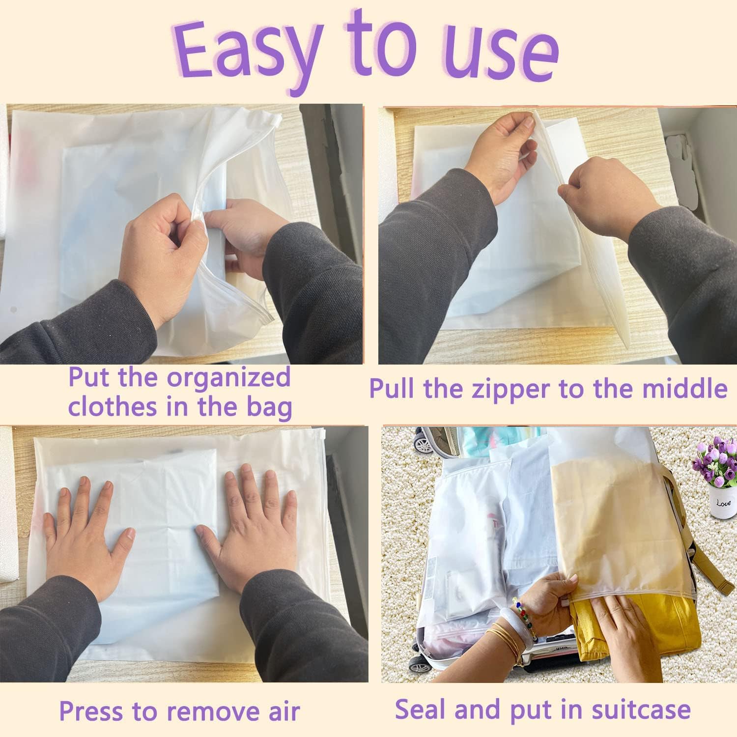 Pochette Voyage-36 PièCes Vetement Plastique Transparent Zip