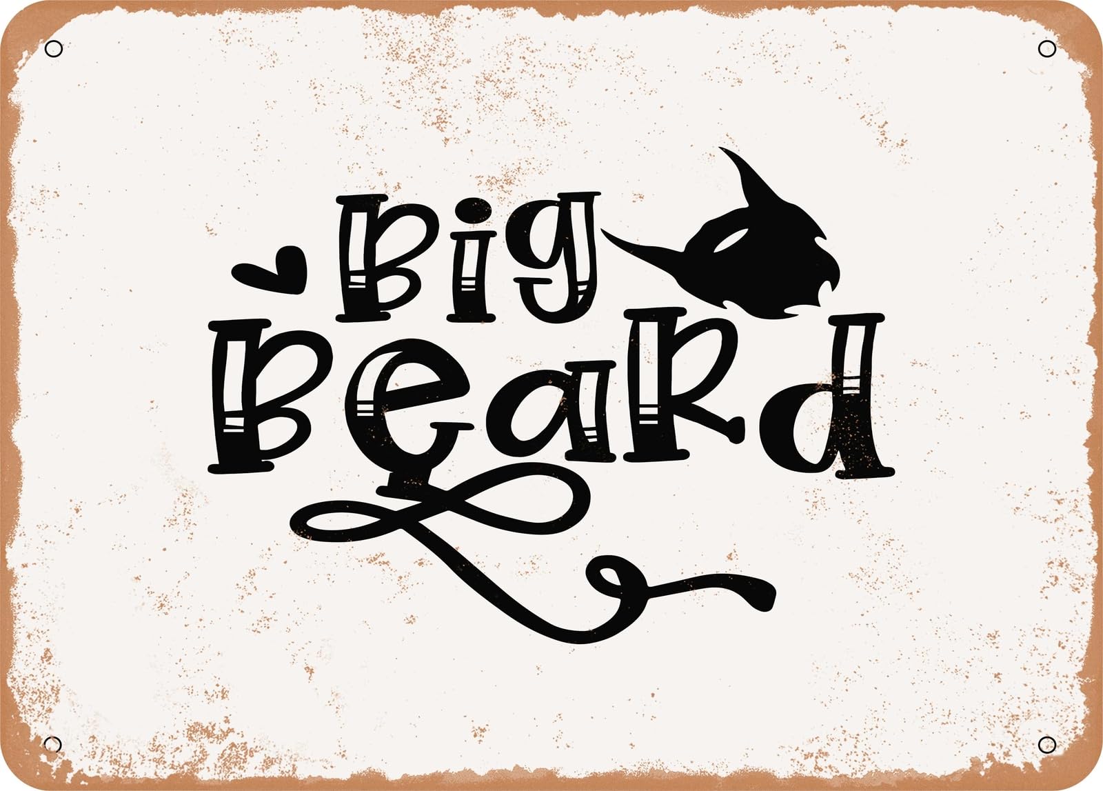 Miaomansenstore Metal Sign - Big Beard - 2 - Vintage Look Sign Home Decor