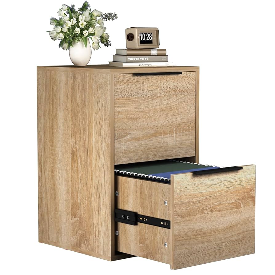 Amazon.co.jp: FATIGOS 2 引き出しファイルキャビネット 木製