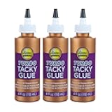 Aleene's Turbo Tacky Glue for Crafts in Always Ready Bottle, Strong Bond Adhesive, Nontoxic, Dries Clear, 4 fl oz 3-Pack