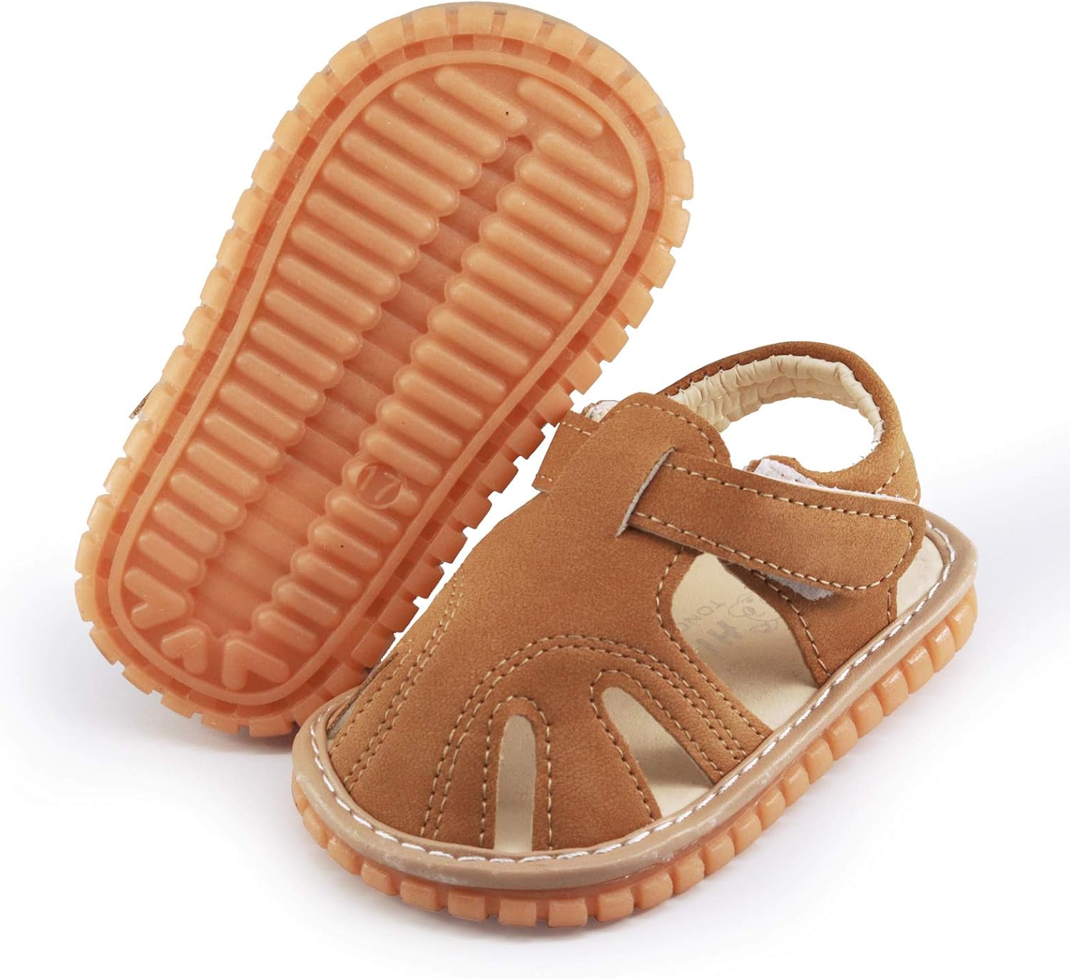  | Baby Boy Girl Summer Infant Squeaky Sandals Premium Rubber Sole Closed-Toe Non-Slip Shoes Toddler First Walkers | Sandals