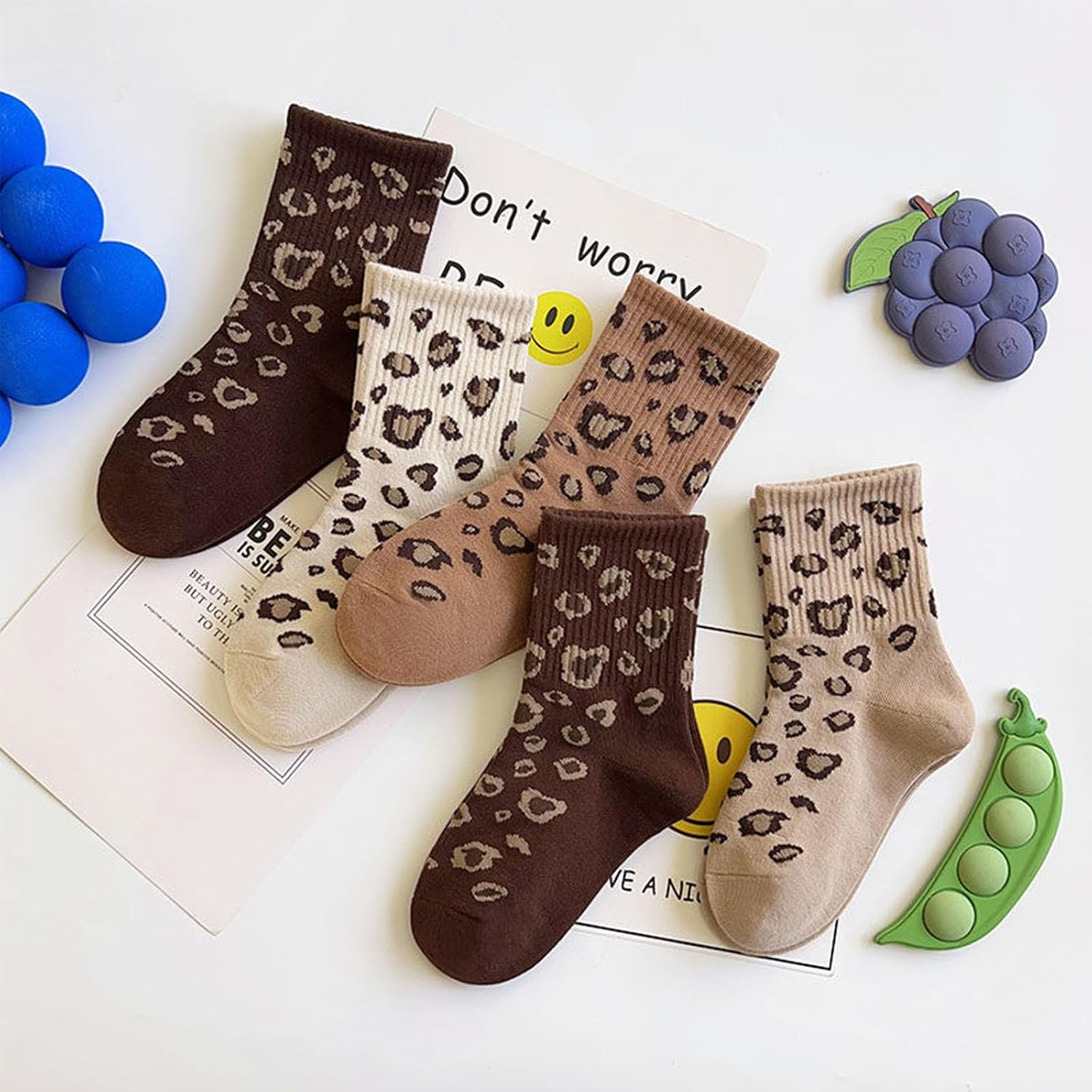 Toddler Boys Girls Spotted Leopard Ankle Socks Kids Polka Dots Cotton Casual Fashion Crew Socks