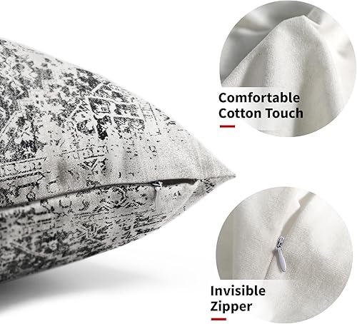 Miniatura 2 de Juego de 2 fundas de almohada lumbares bohemias negras de 12 x 20 pulgadas  12.0 x 20.0 in., estilo étnico, bohemio, rectangular, estilo rústico,