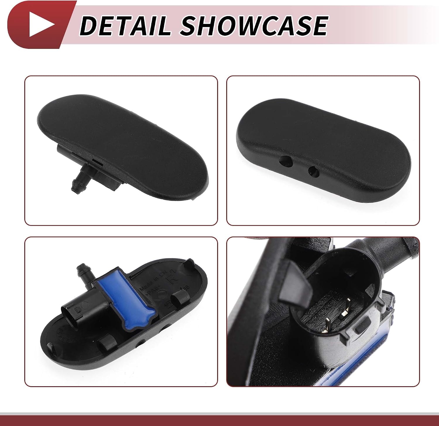 2pcs Windshield Washer Nozzle for Audi A4 2002-2008 for Audi S4 2004-2008 Front Windshield Spray Nozzles Wiper Spray Washer Jet No.8E0955988B Black Plastic