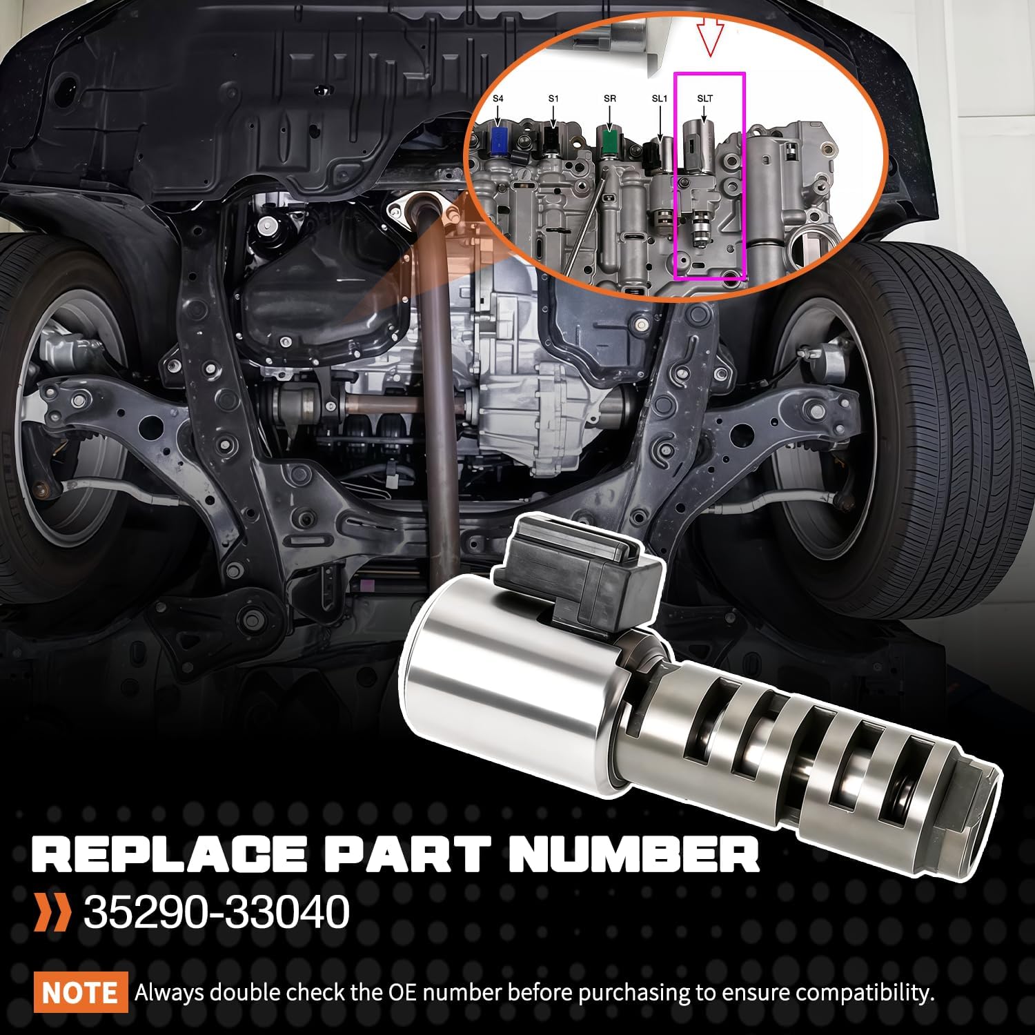 Solenoid Line Pressure Control Fit For Toyota Venza Sienna RAV4 Highlander Camry Avalon 2007-2019 Fit For Scion tC 2011-2016 Fit For Lexus RX350 ES350 2007-2018 Replaces 35290-33040 3529033040