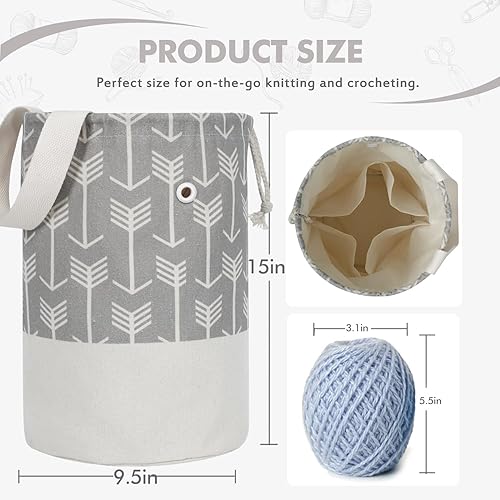 Vista 48 de TOGETRUE Bolsa de hilo, pequeña bolsa de ganchillo para tejer, organizador de bolsas de almacenamiento de hilo portátil para proyectos de ganchillo