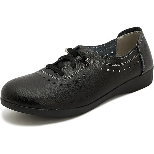 Kkyc Women's Shoes Comfy Fashion Loafers Slip on Leather Sneakers Cute Nurse Work Flats Lightweight Casual Walking Shoes