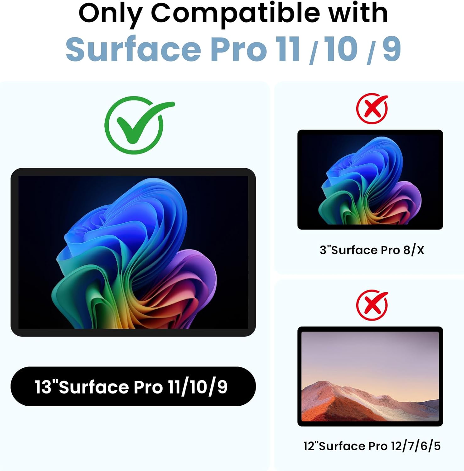 Omnpak for Microsoft Surface Pro 11/10/9 Case, Rugged Protective Cover with Hand Strap, Compatible with Type Cover Keyboard - Image 2