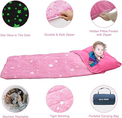 Miniatura 3 de Kids Sleeping Bags Glow-in-The-Dark Sleeping Bags and Kids nap mats 63 x 29 Soft and Comfortable Sleeping Bags for Kids Girls Boys Daycare naps and