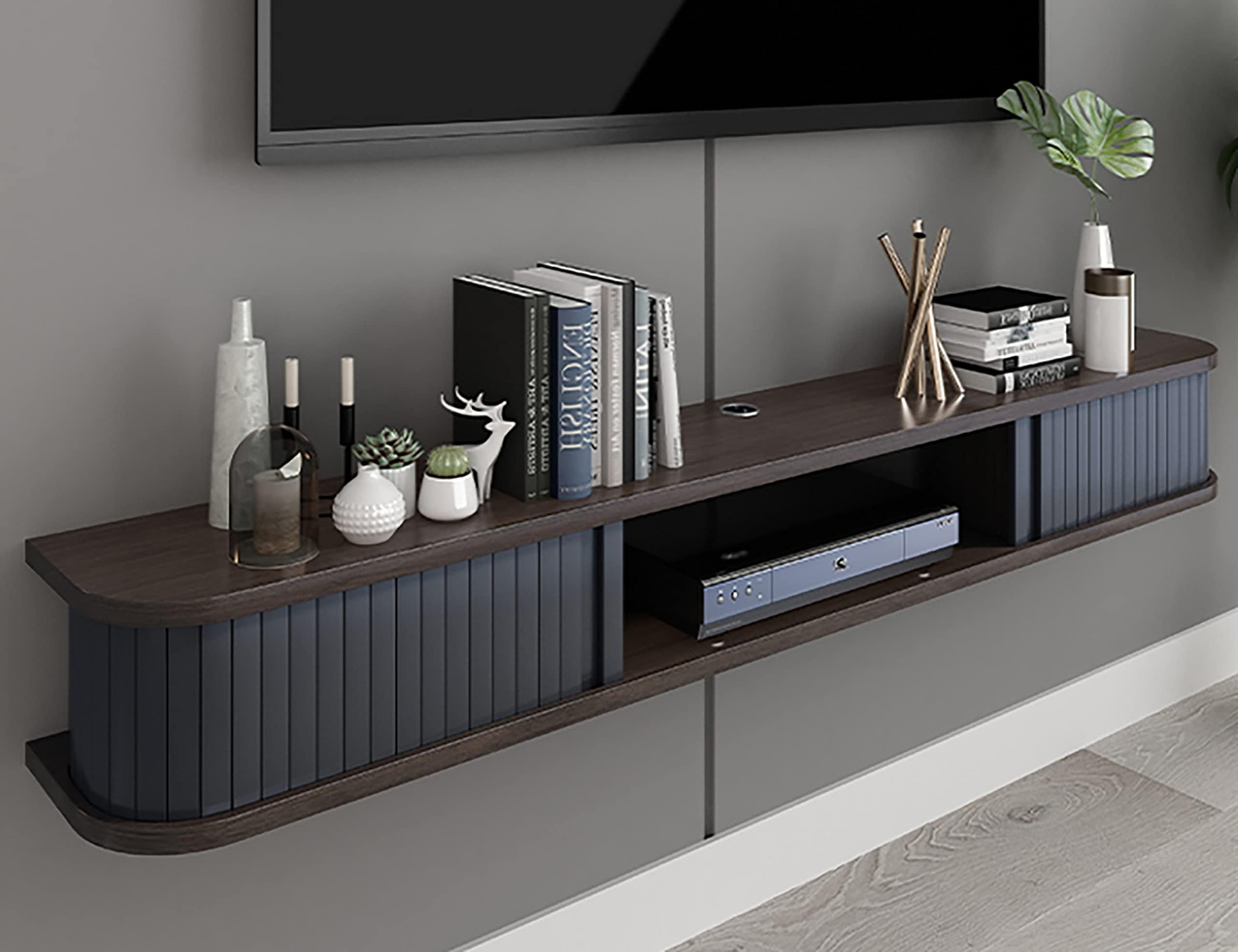 Wall Mounted Media Console,TVStand Cabinet Wall Mountable Save Space,Floating Entertainment Unit for Living Room Bedroom/B / 140CM