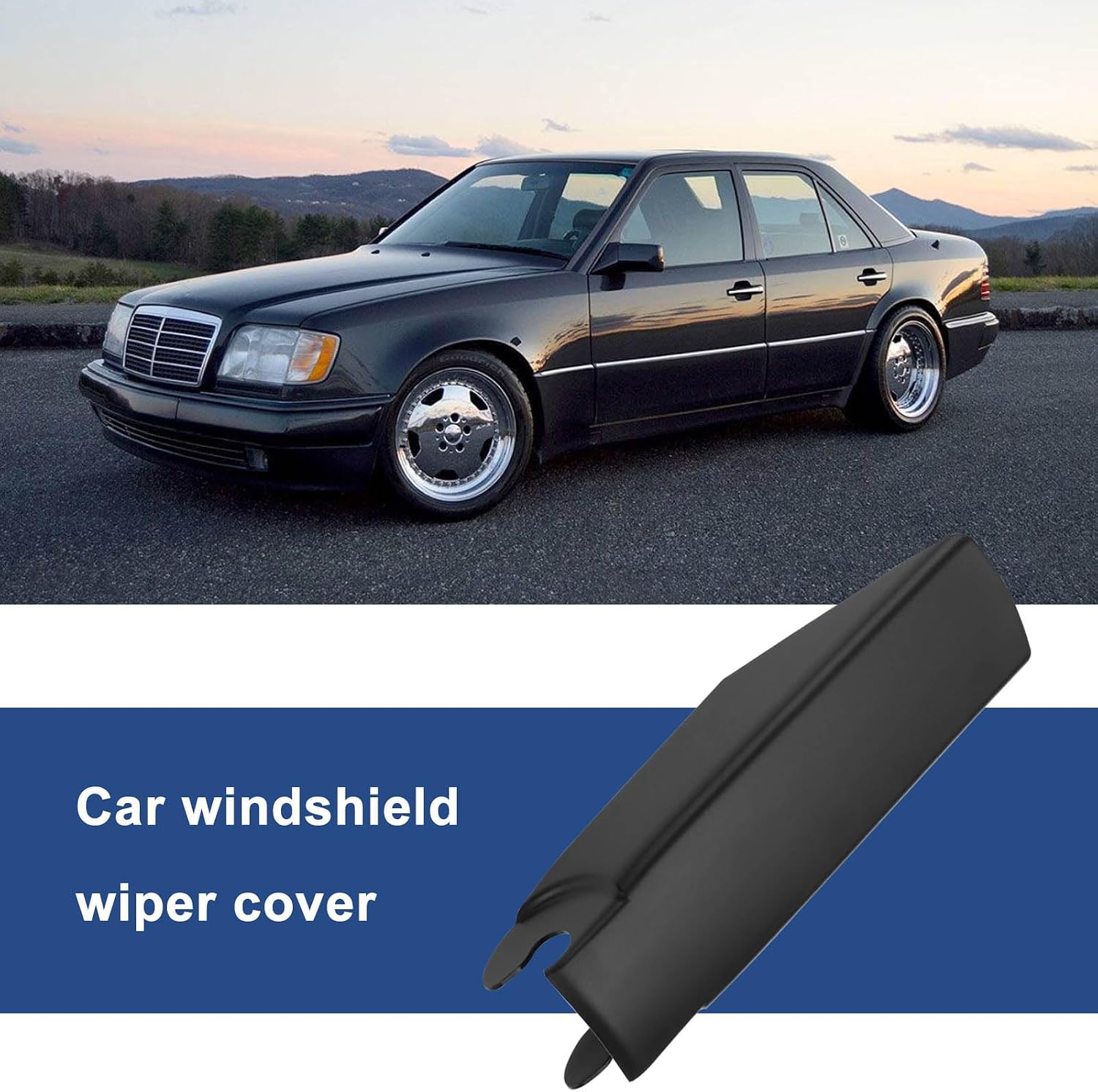 1x Front Wiper Arm Cover Cap Replacement A1248240349 Compatible with Mercedes Benz W124 W201 W202 W208 W210 R129 Automotive Mounting Nut Cover Black