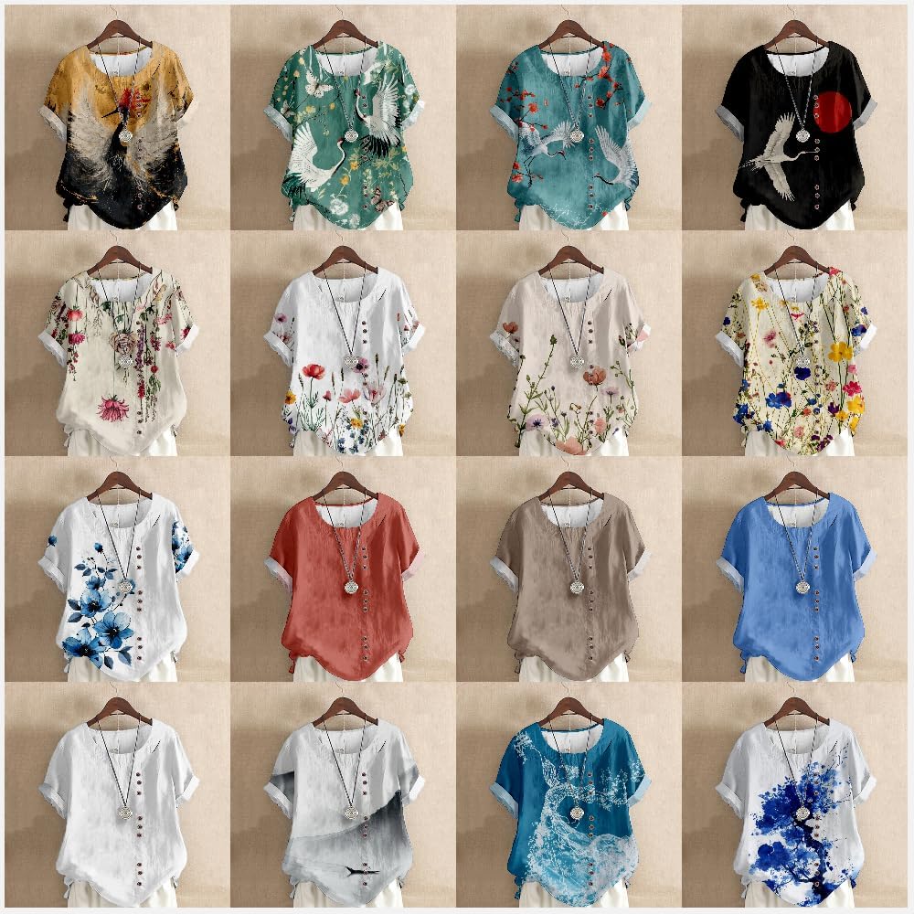 MARSVOVO Casual Short Sleeve T Shirt for Women Crewneck Oversized Tops Lightweight Soft - Image 3