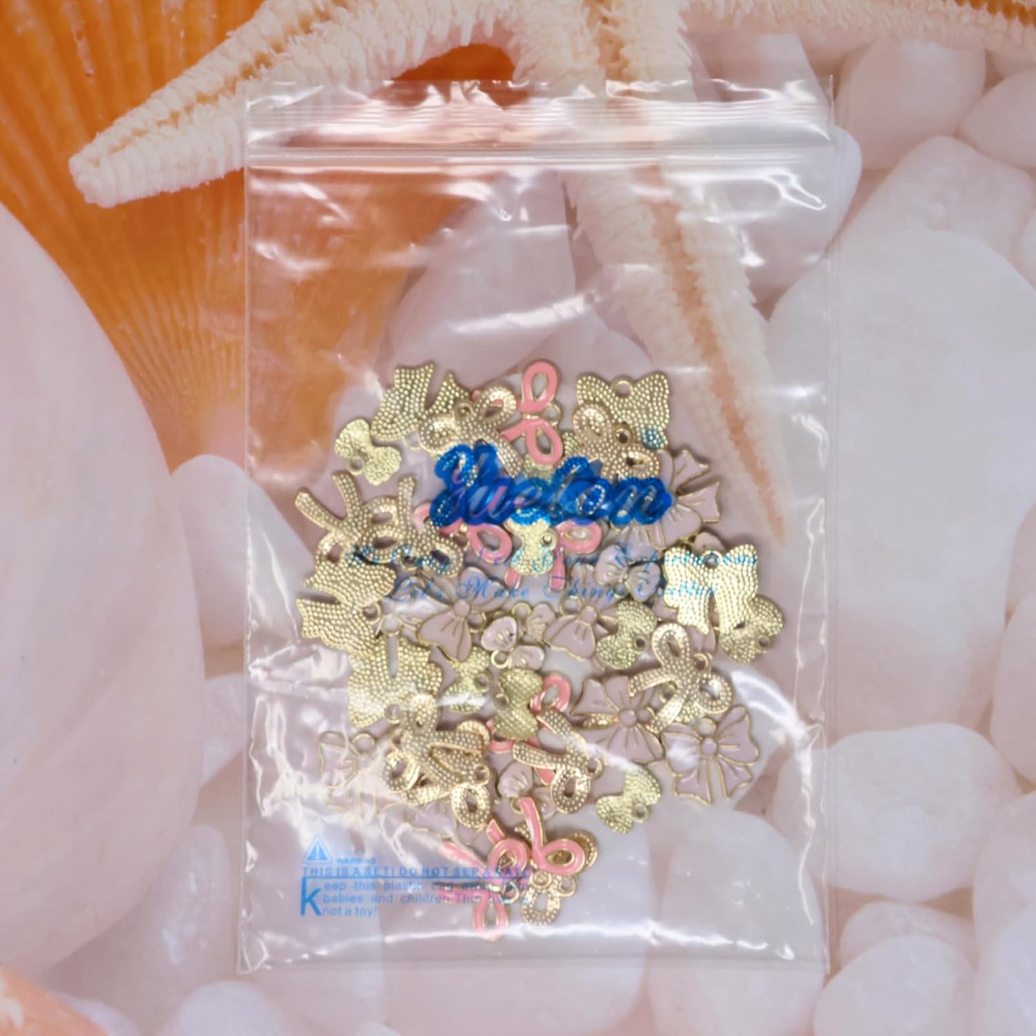 yueton 45PCS Cute Bow Charms Adorable Pink Bowknot Shape Charms Bulk Alloy Bow Pendant for DIY Necklace Bracelet Earrings Jewelry Making - Image 7