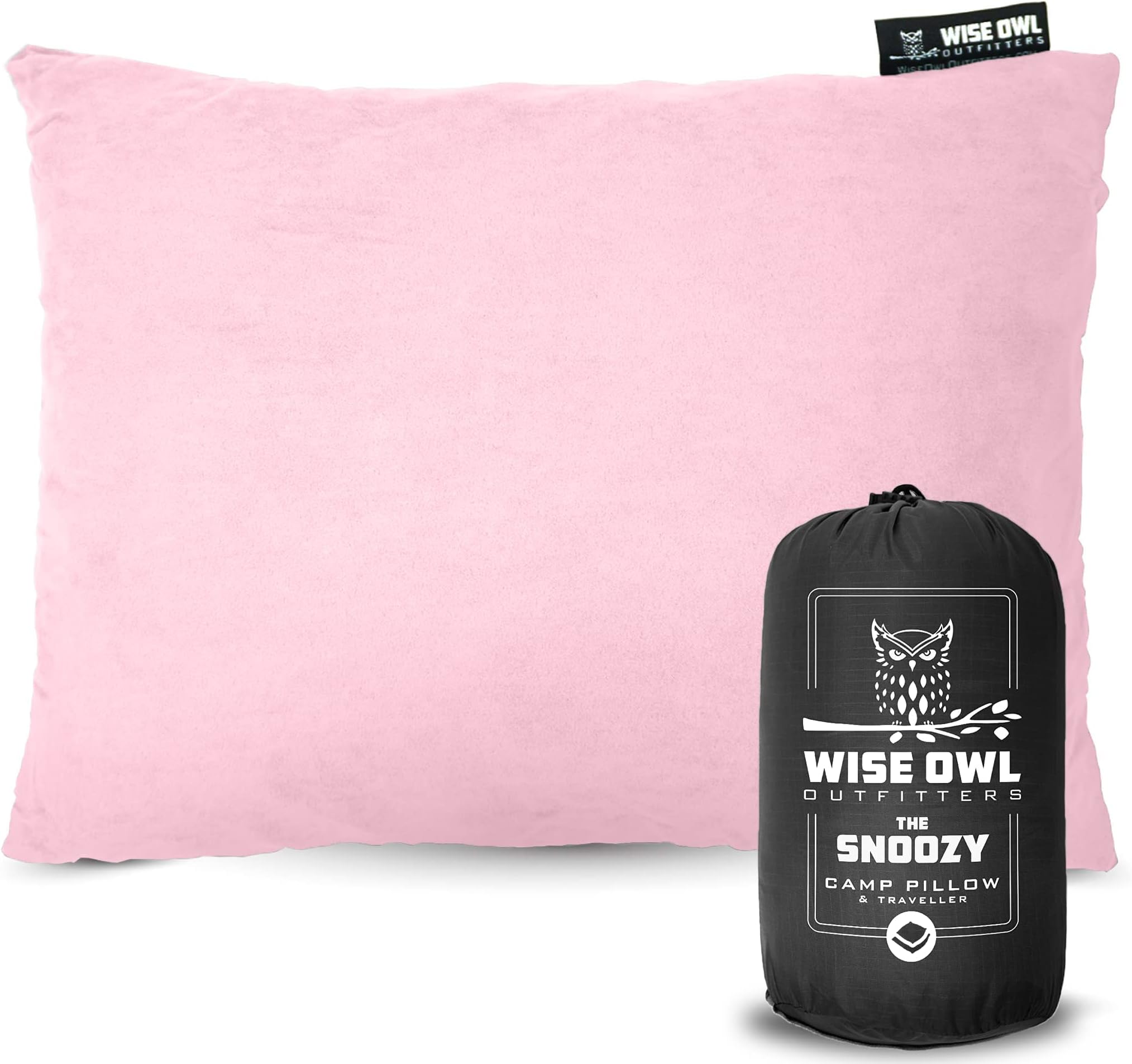 Wise Owl Outfitters Camping Pillow - Camping Essentials and Travel Pillow for Airplanes, Camping, and Travel - Memory Foam Washable Pillow - Small/Medium