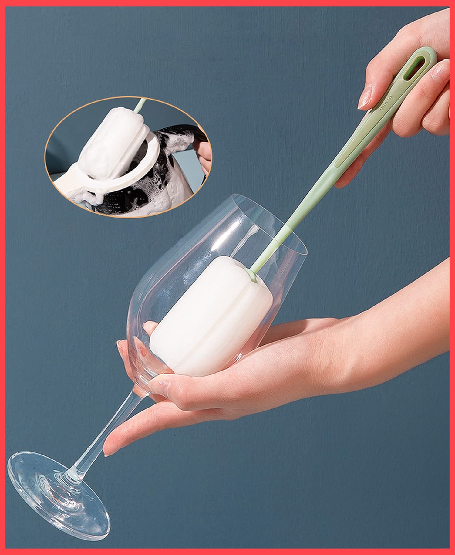 Wolpin Multipurpose Plastic Bottle Cleaning Brush Cleaner Brush Baby Milk Bottle, Glass, Jar Dishwashing Cleaning Brush with Long Handle (B0B7QSPZT6) Amazon Price History, Amazon Price Tracker