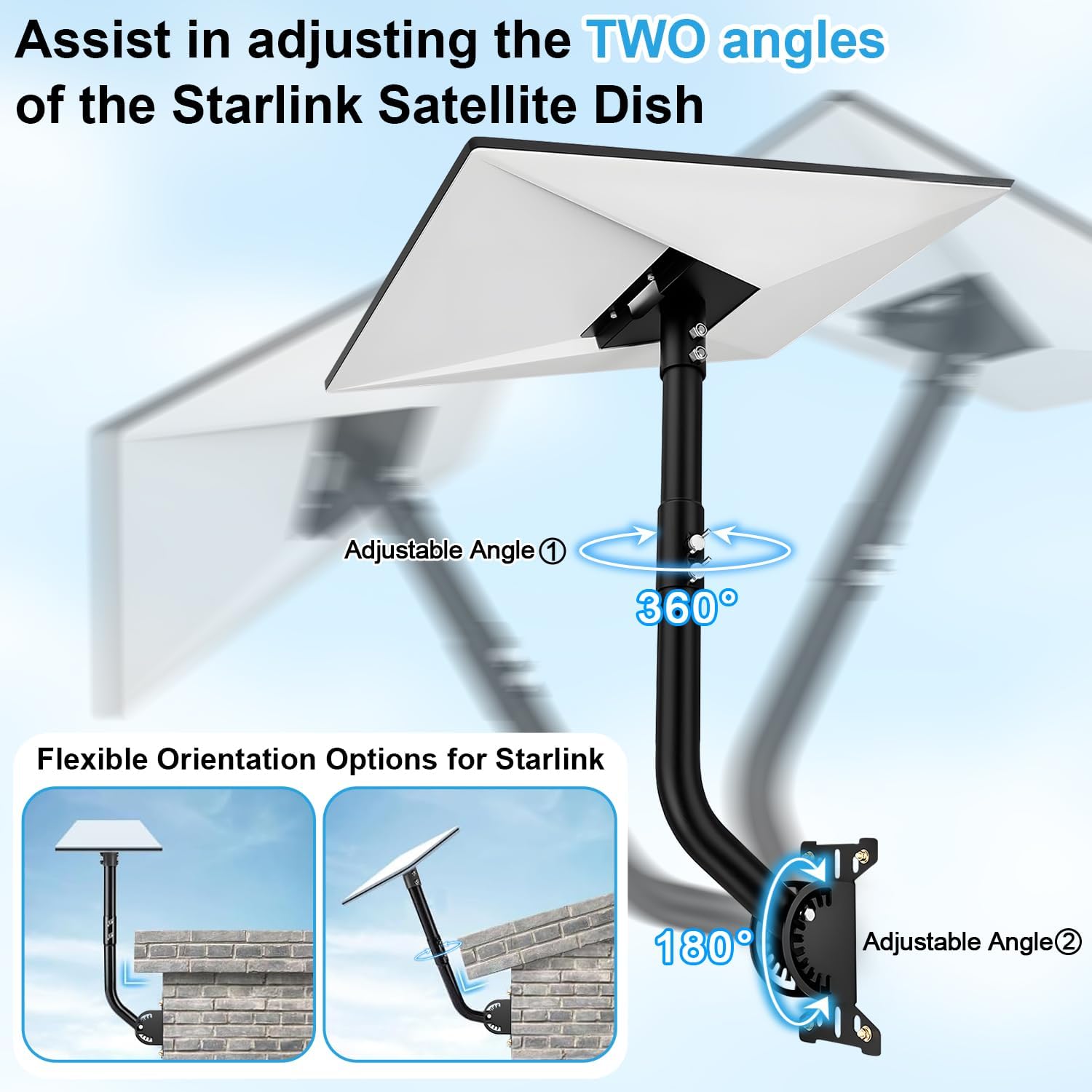 360° Adjustable Mount for Starlink Standard 4/4X/Gen 3(One Set) image 3
