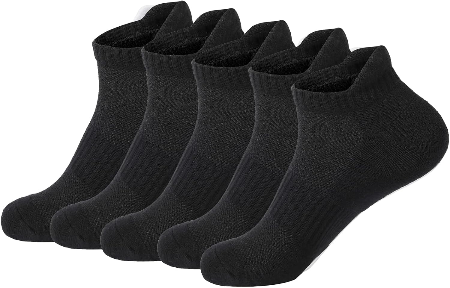 جوارب رجالية قطنية من infino™ - مُبطنة، تمتص الرطوبة، مضادة للروائح، جوارب رياضية بطول الكاحل للرجال، طقم من 3 قطع بألوان كلاسيكية (أسود، أبيض، رمادي)