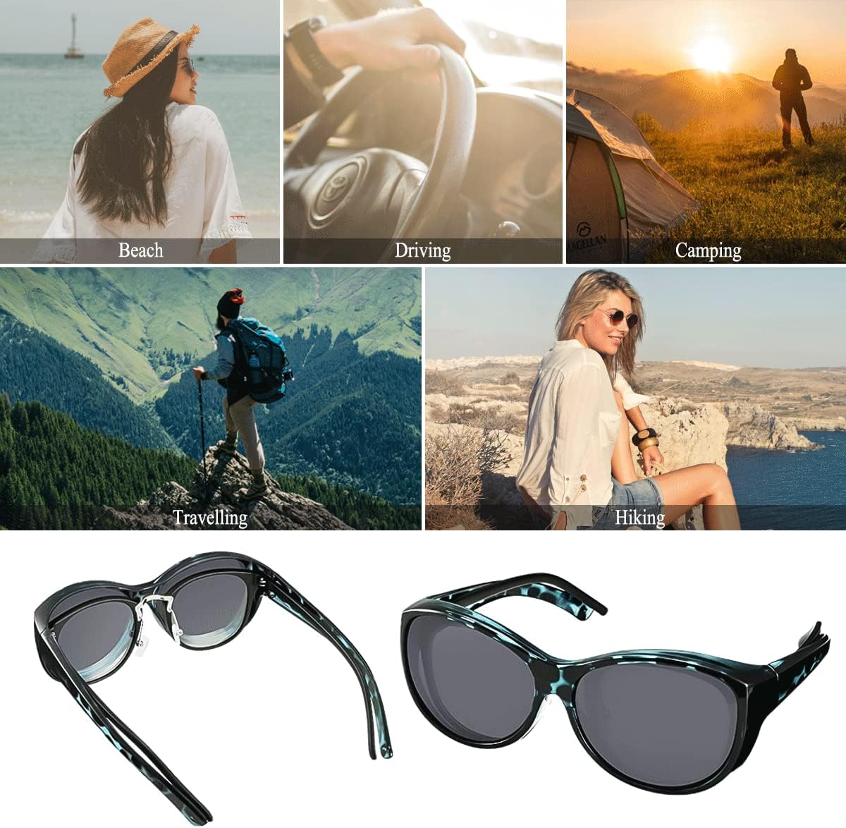 Br'Guras Polarized Oversized Wrap Around Shield Sunglasses Fit Over Sunglasses for Woman Man - Image 5