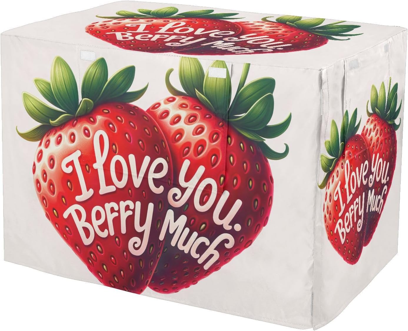 Cute Strawberries Dog Crate Cover Roll-up Sides, Covers for Pet Cages, X-Large