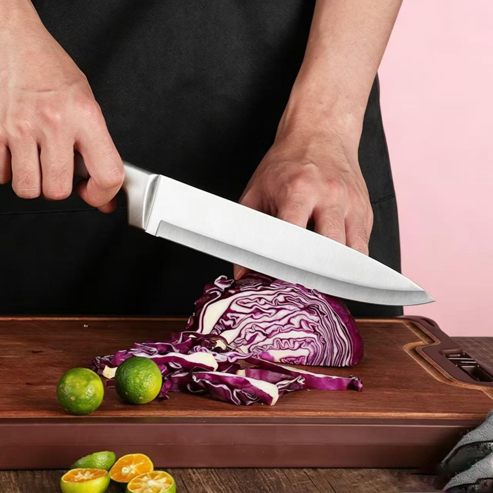 Amazon.com: 9-Piece Pink Stainless Steel Kitchen Knife Set with