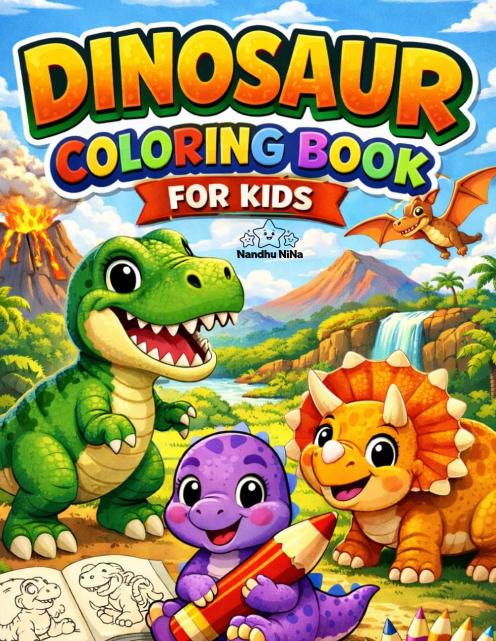 Dinosaur Coloring Book for Kids: Cute and Friendly Dinosaur Coloring Pages for Kids Ages 3–8 (ColorQuest Adventures)