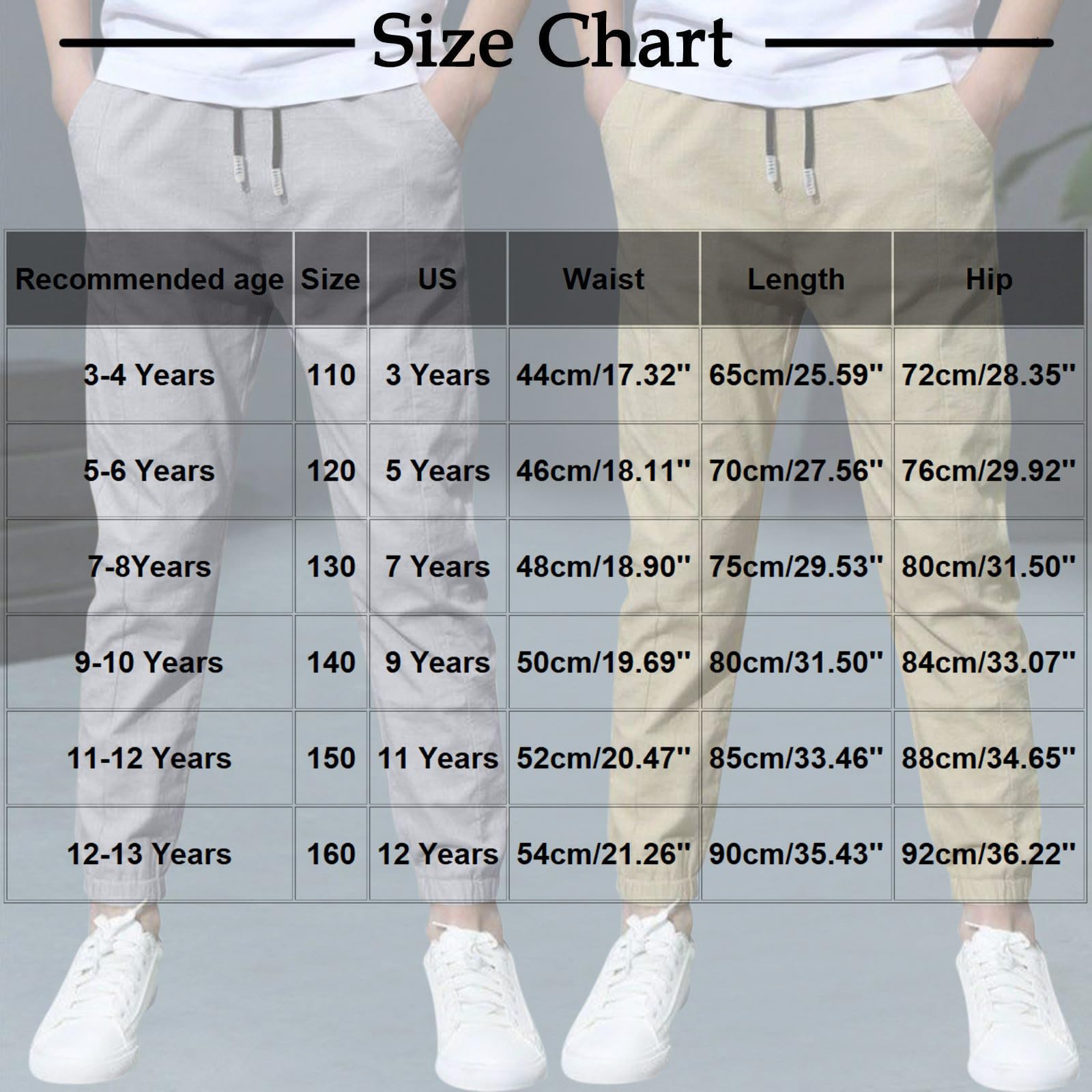Confezione da 2 Pantaloni Cotone e Lino per Ragazzo Pantalone Elastica in Vita Abbigliamento Estivi Sportivi Pantaloncini Leggeri Traspiranti Pantaloni della Tuta Casual Pants da Esterno