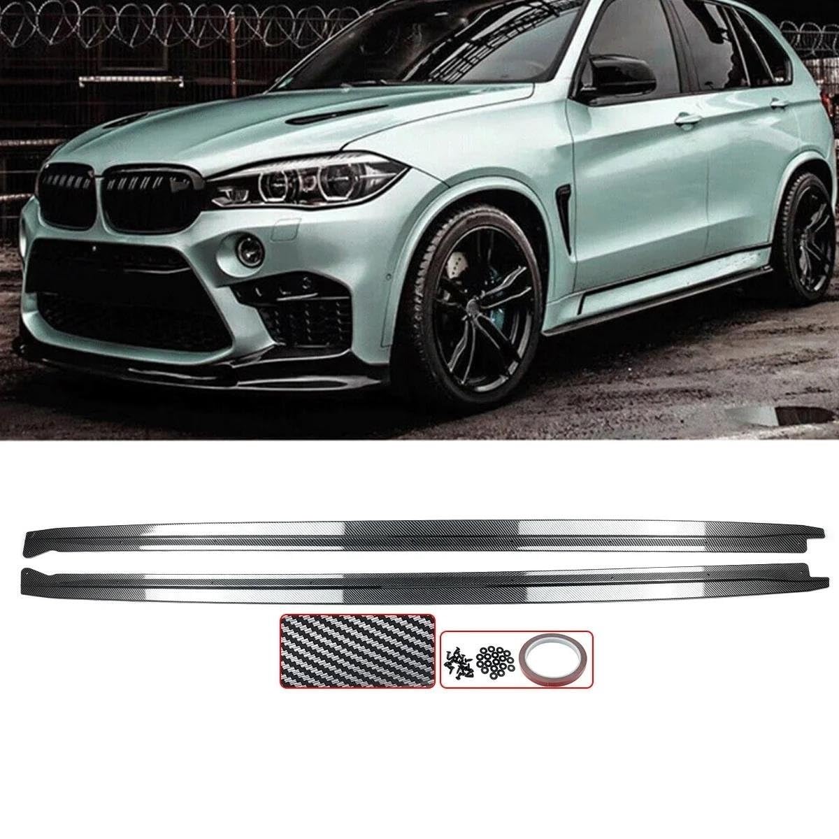 Seitenschürze Seitenrock Für F15 X5 F85 Für X5m F16 X6 F86 Für M 2 Stücke Glanz Schwarz/Carbon Faser Seite Rock Erweiterung
