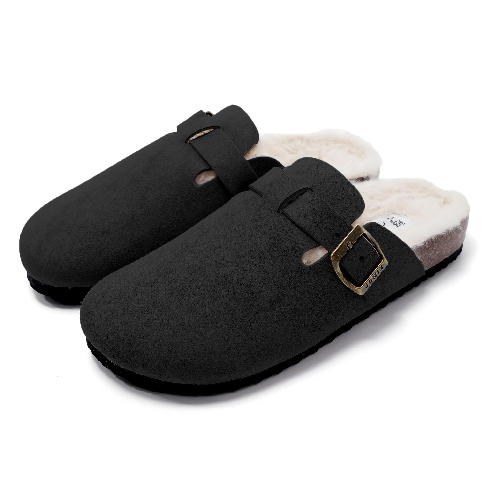 JOMIX Pantoletten Damen Winter Geschlossen Plüsch Gefüttert Hausschuhe rutschfeste Clogs Gartenschuhe
