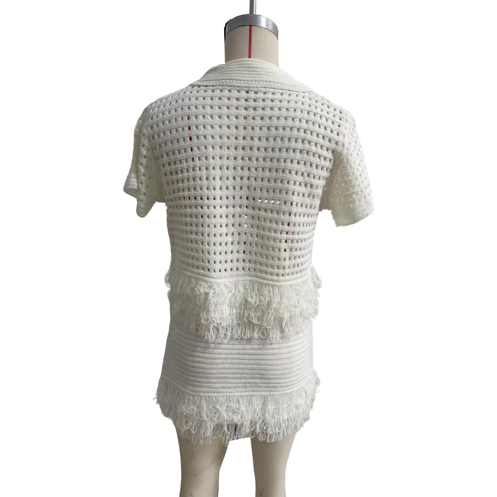 Completo Estivo da Donna con Gonna A 2 Pezzi con Nappa, Top A Maniche Corte In Maglia e Minigonna Aderente Outfit da Vacanza