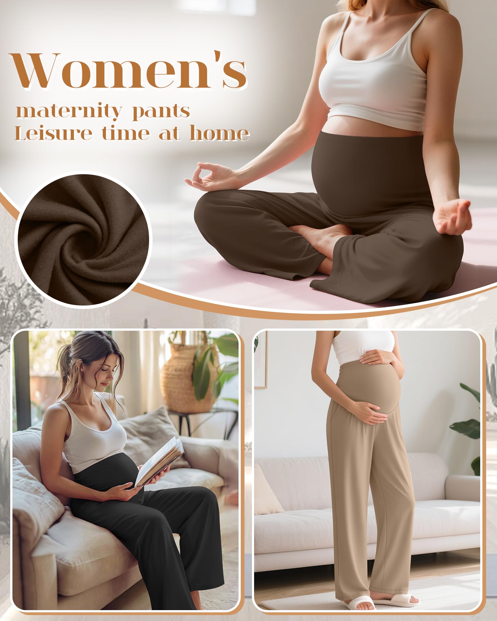 Xuniea 3er-Pack Umstandshosen für Damen