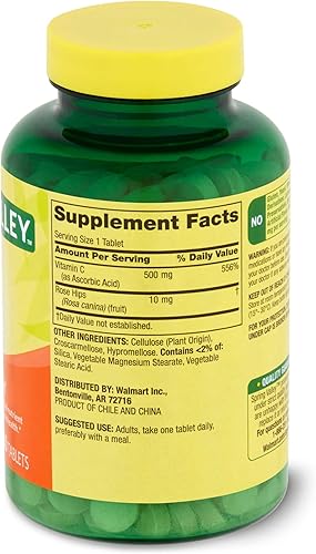 Miniatura 8 de Vitamina C 500mg - Spring Valley con escaramujos 250 tabletas (paquete de 1) Set con estuche Fusion Shop Store Week (1)