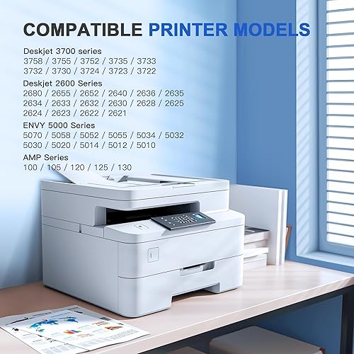 Miniatura 2 de 65XL para HP Cartucho de tinta negra de alto rendimiento de repuesto para tinta HP 65, 65XL Cartucho de tinta negra para impresoras HP Deskjet 3755