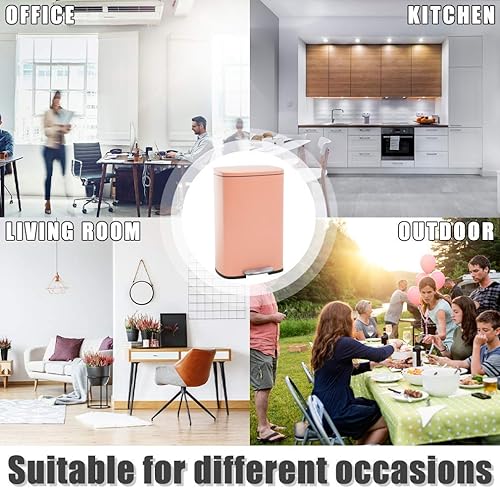 Miniatura 5 de Basurero de 13 galones con tapa para la oficina de cocina de acero inoxidable basurero de metal basurero de reciclaje grande basurero de reciclaje