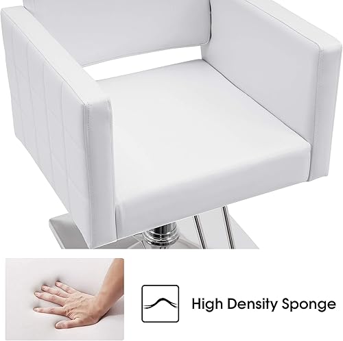 Miniatura 5 de BarberPub Silla de salón de peluquería clásica para estilista Silla de peluquería hidráulica Equipo de spa de belleza 8821 (blanco puro)