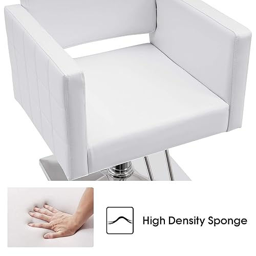 Miniatura 5 de BarberPub Silla de salón de peluquería clásica para estilista Silla de peluquería hidráulica Equipo de spa de belleza 8821 (blanco puro)