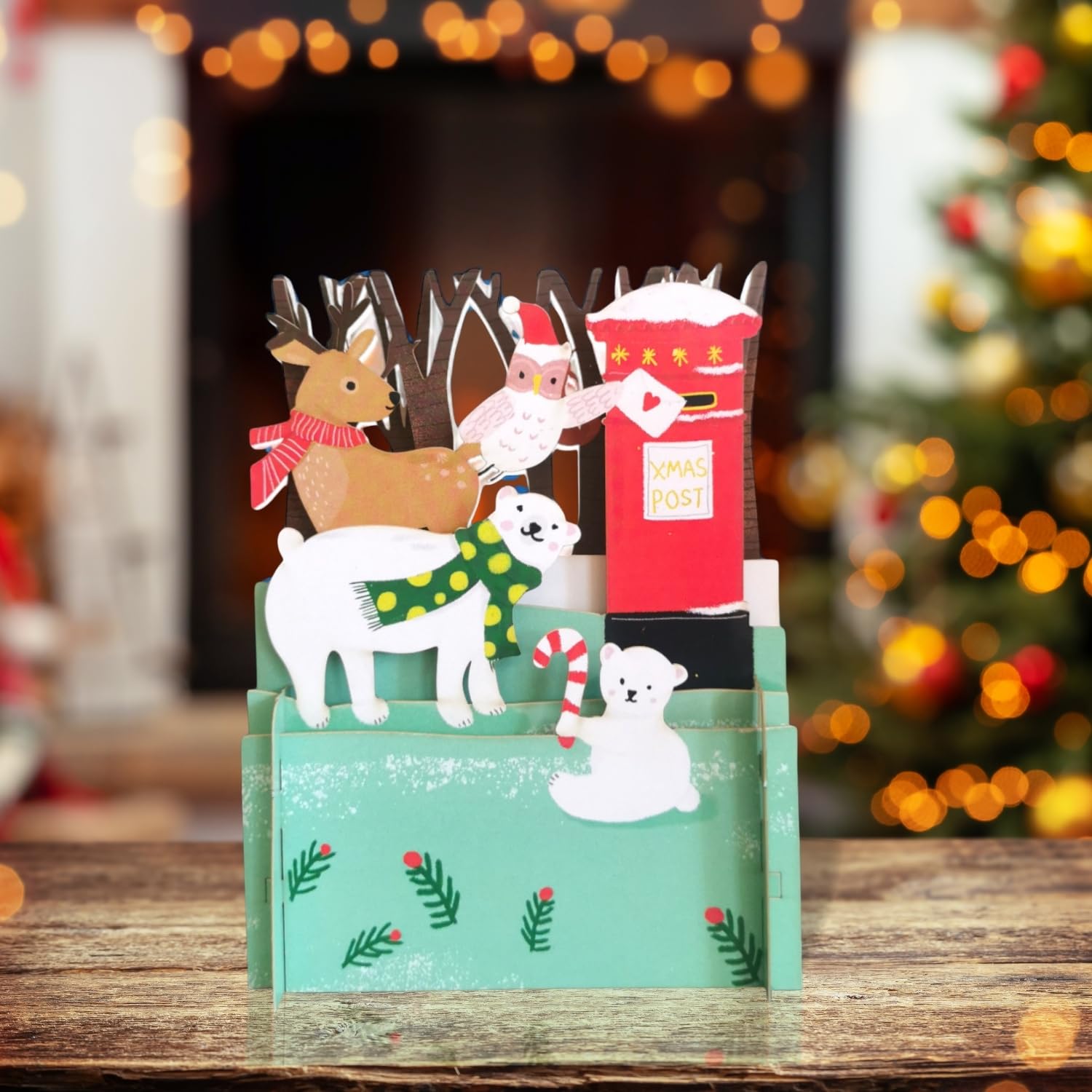 Alljoy 3D Animals Posting Cards Pop Up Christmas Greeting Card XPOP040 - Image 3