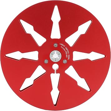 1/4 7 Inch Sound Tape Empty Reel, Aluminum Open Reel Sound Tape Empty Reel with 8 Hole for Studer Reel to Reel Tape Players, No Drilling Required Red