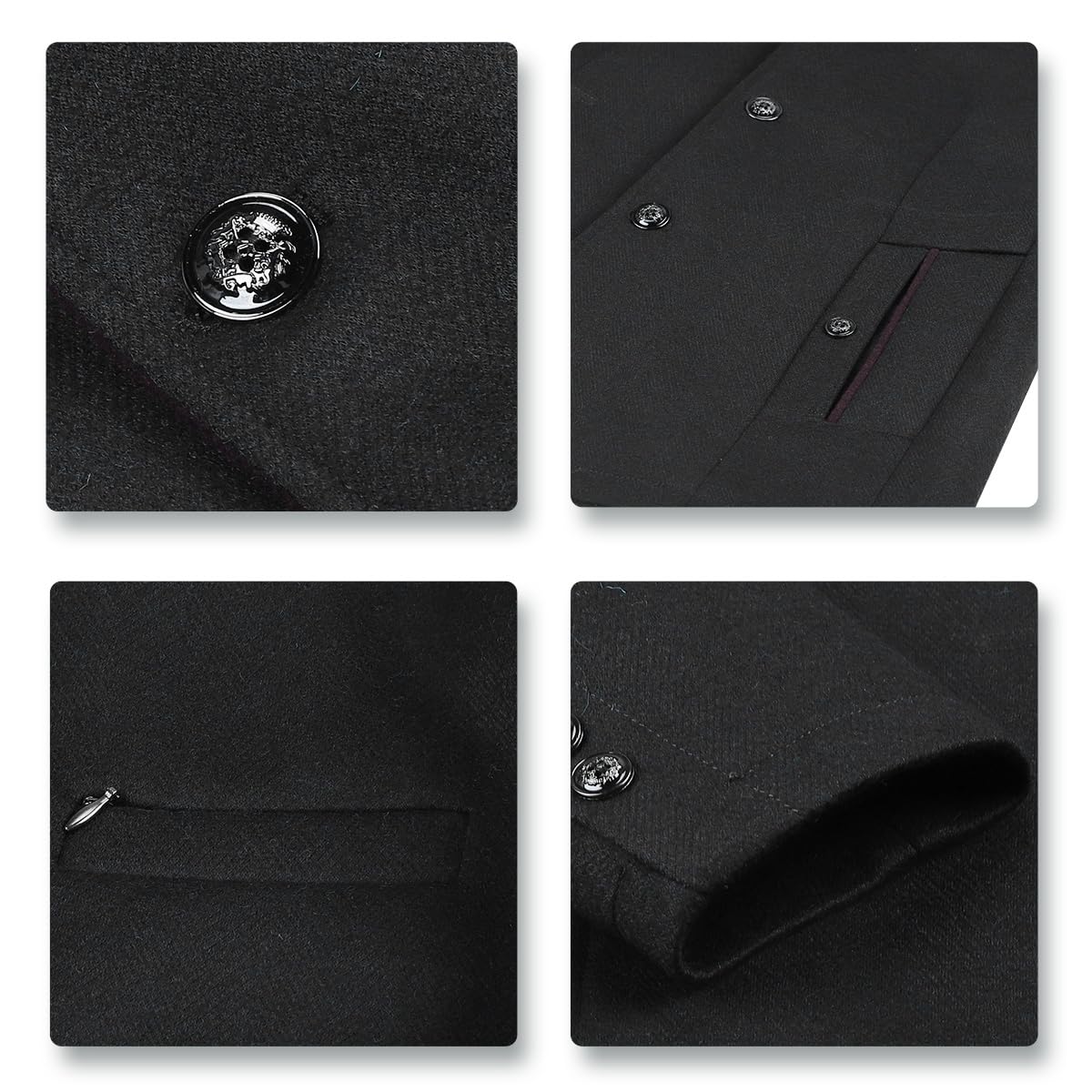 Allthemen Cappotto da Uomo Casual a Manica Lunga Trench Coat Ufficiale con Collo Giacca Lunga Generale Fit Cappotto Invernale Caldo Con Bottoni