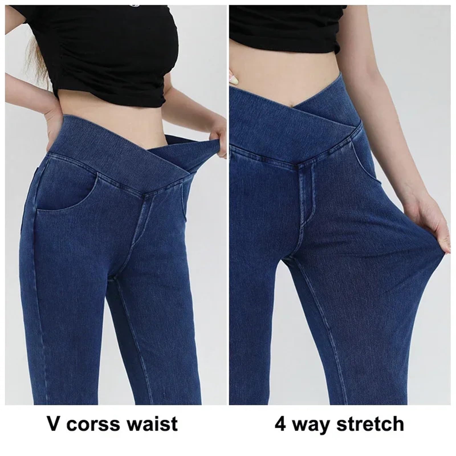 Pantaloni a Zampa da Donna - Jeans Elasticizzati in 4 direzioni, Pantaloni Casual a Zampa d'elefante, Pantaloni da Palestra Elastici, Traspiranti(Black Pants,XXL)