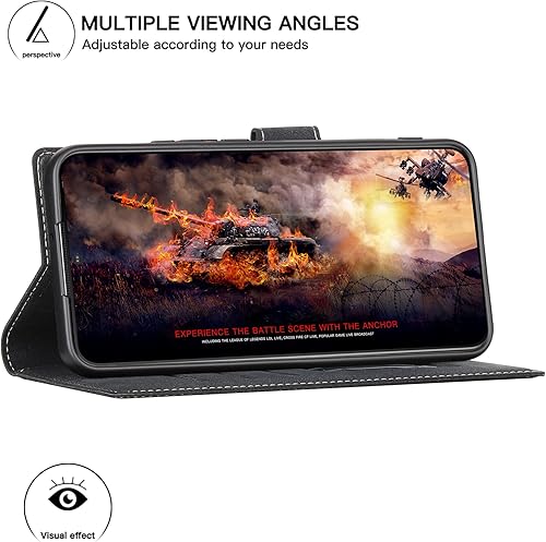 Miniatura 2 de Funda para Galaxy S22 5G, funda delgada de piel sintética, de plástico duro, a prueba de golpes, duradera, para Samsung Galaxy S22 2022 (negro)