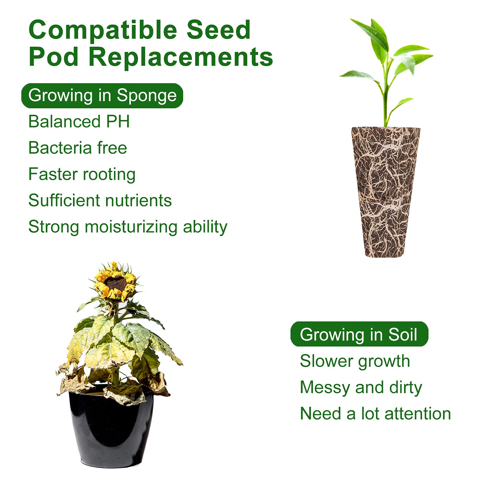 Buy Yoocaa Seed Pods Kit for Hydroponics Growing System, Seed Starter Pods with 24pcs Grow