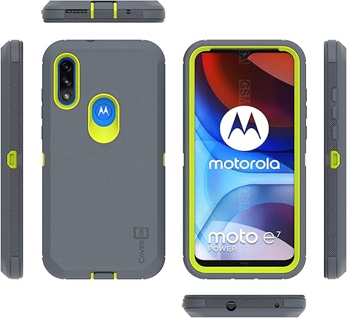 Miniatura 8 de CoverON Funda resistente diseñada para Motorola Moto E7 Power, cubierta de teléfono de grado militar resistente, color gris