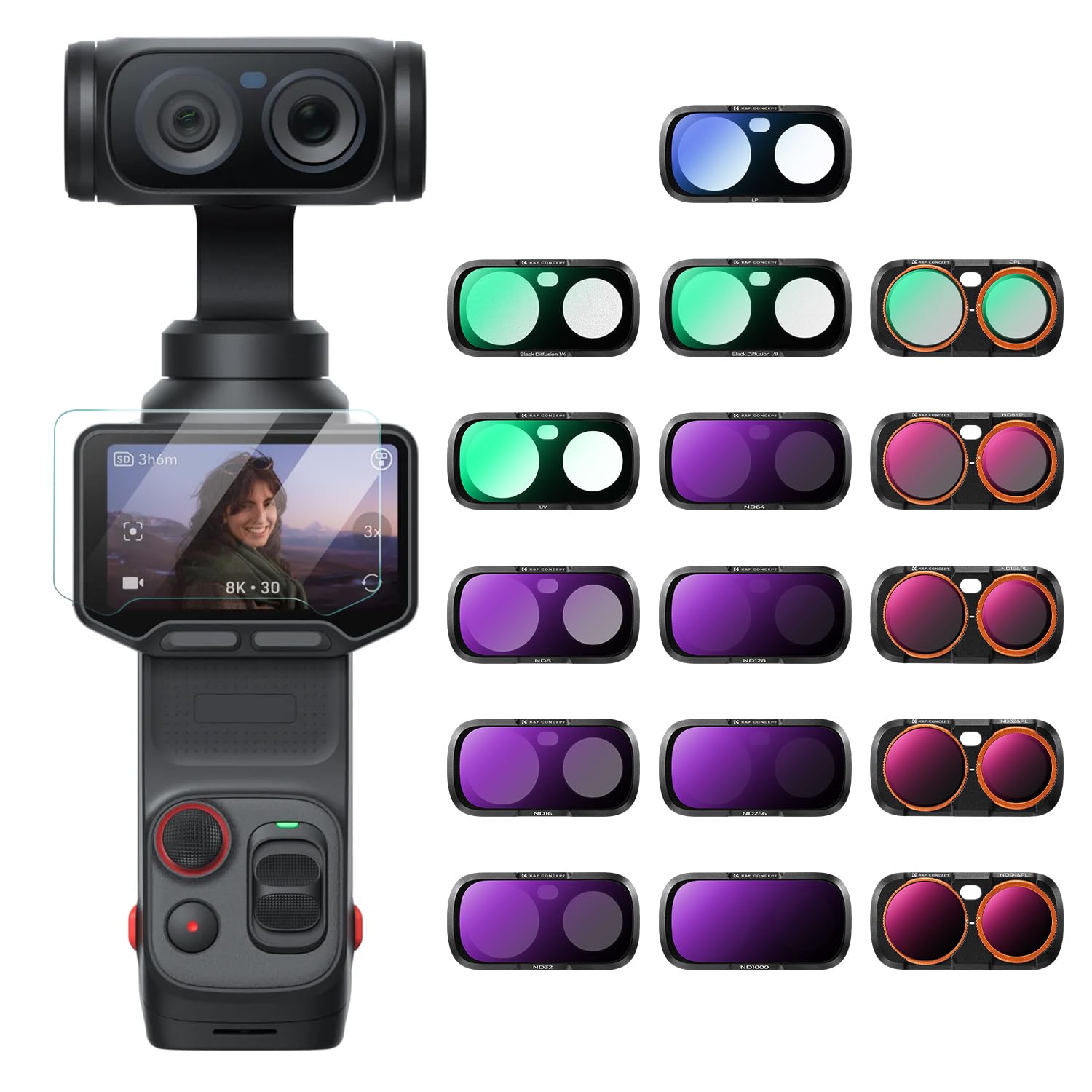 K&amp;F CONCEPT 16-Pack Filter Kit Compatible with Insta360 Luna Ultra